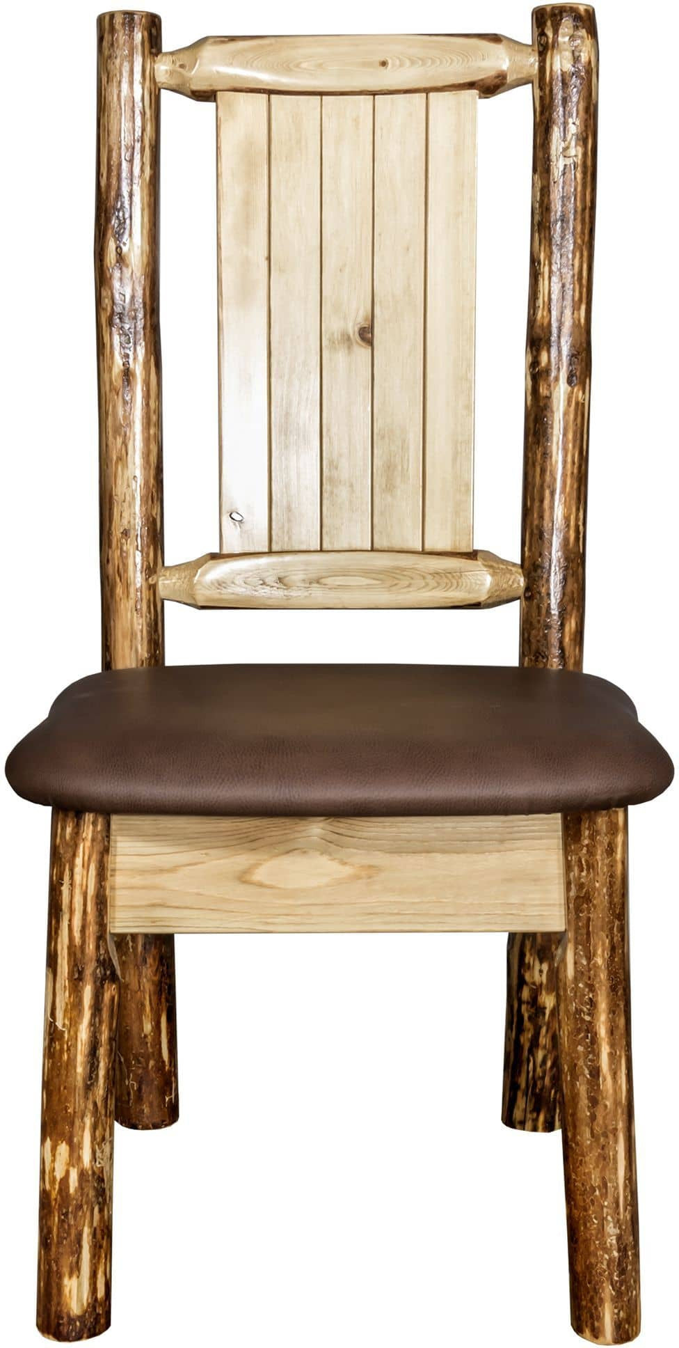 Montana Woodworks Glacier Country Kollektion Seitenstuhl-Polsterung mit Lasergravur Design