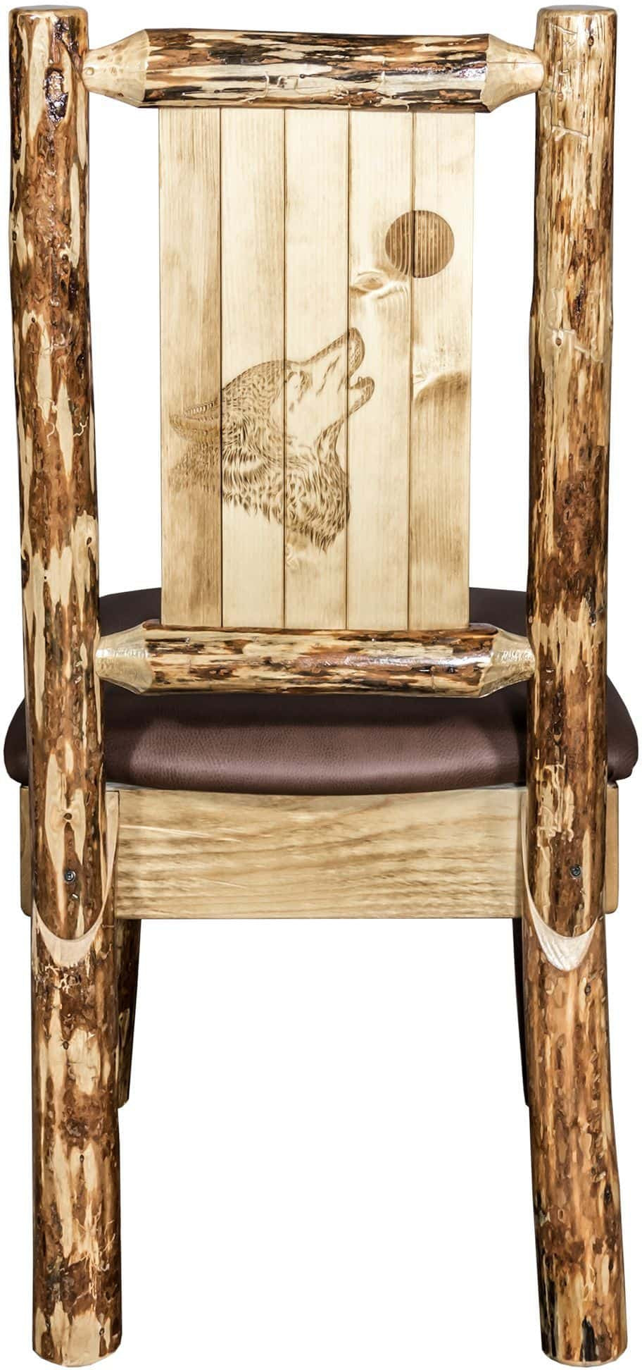 Montana Woodworks Glacier Country Kollektion Seitenstuhl-Polsterung mit Lasergravur Design