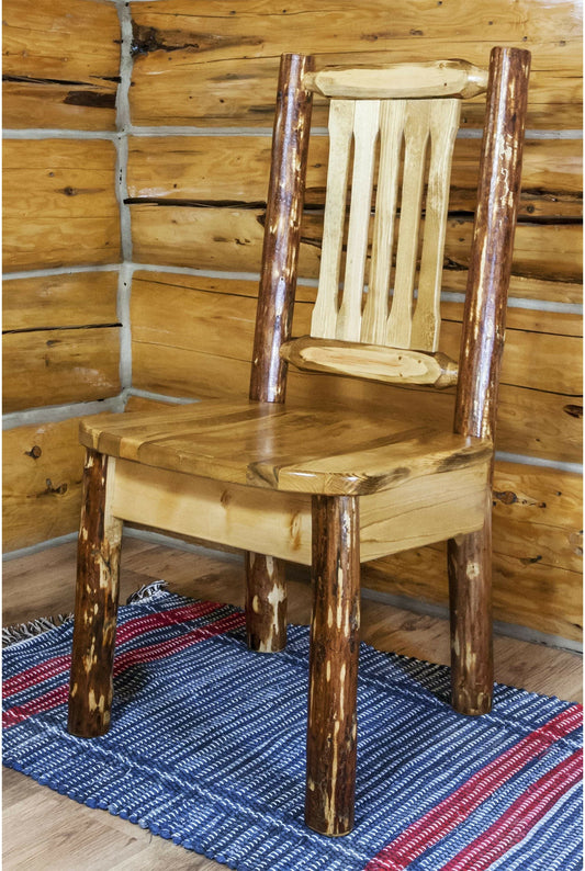 Montana Woodworks Glacier Country Kollektion Beistellstuhl mit ergonomischem Holzsitz