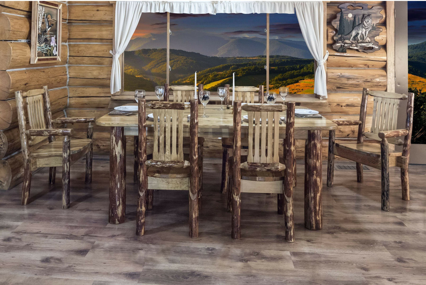 Montana Woodworks Glacier Country Kollektion Beistellstuhl mit ergonomischem Holzsitz