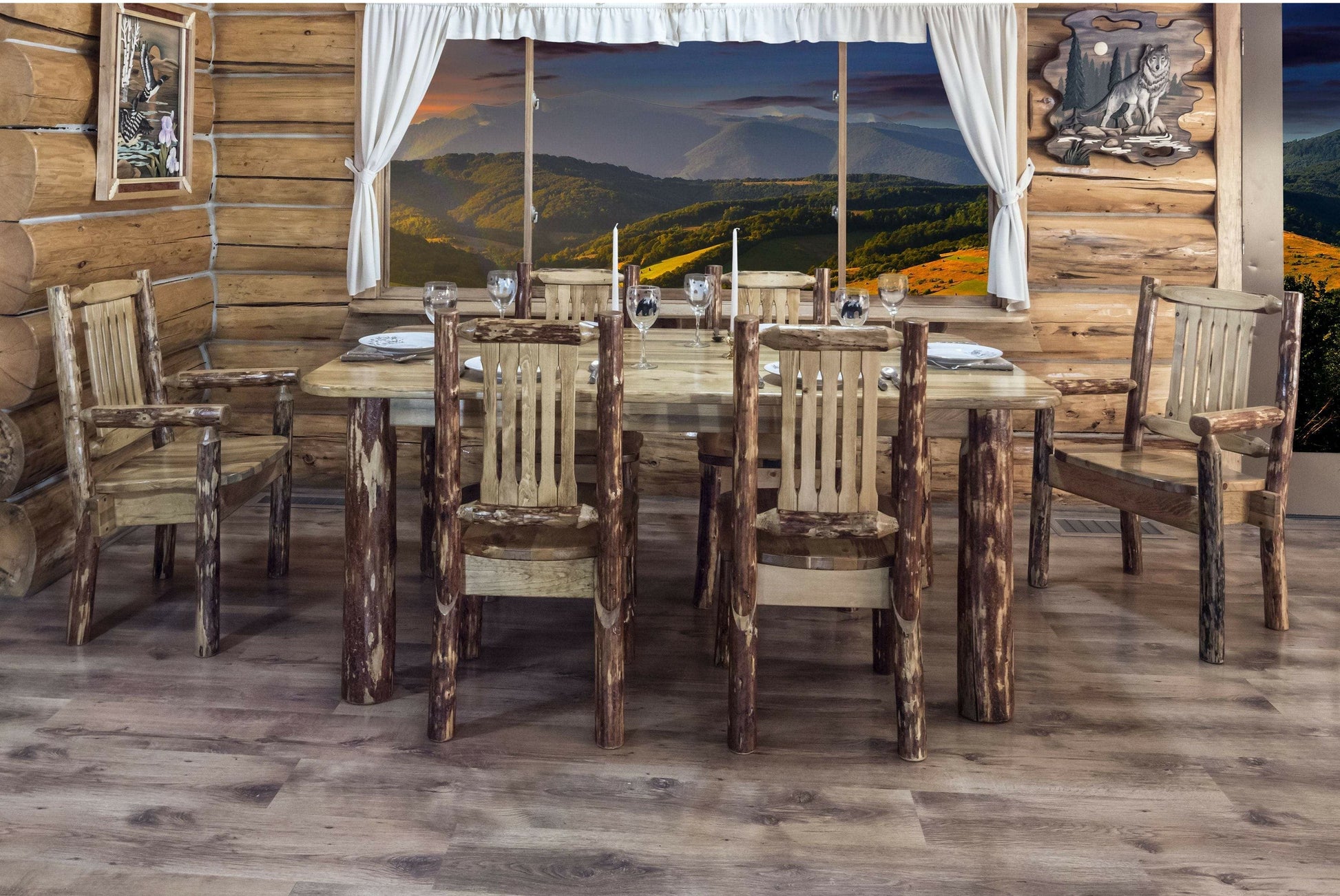 Montana Woodworks Glacier Country Kollektion Beistellstuhl mit ergonomischem Holzsitz