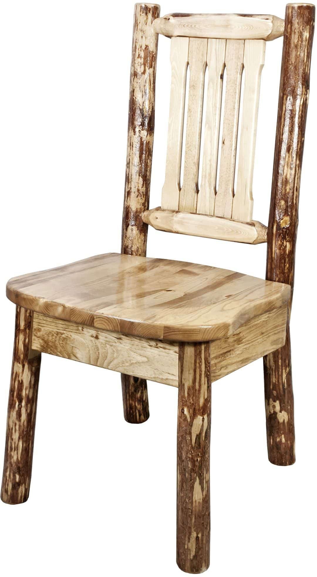 Montana Woodworks Glacier Country Kollektion Beistellstuhl mit ergonomischem Holzsitz