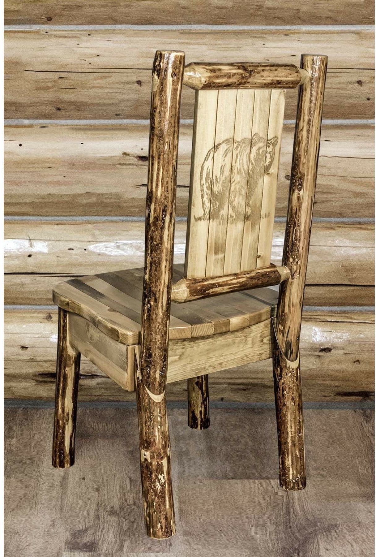 Montana Woodworks Glacier Country Kollektion Seitenstuhl mit Lasergravur Design