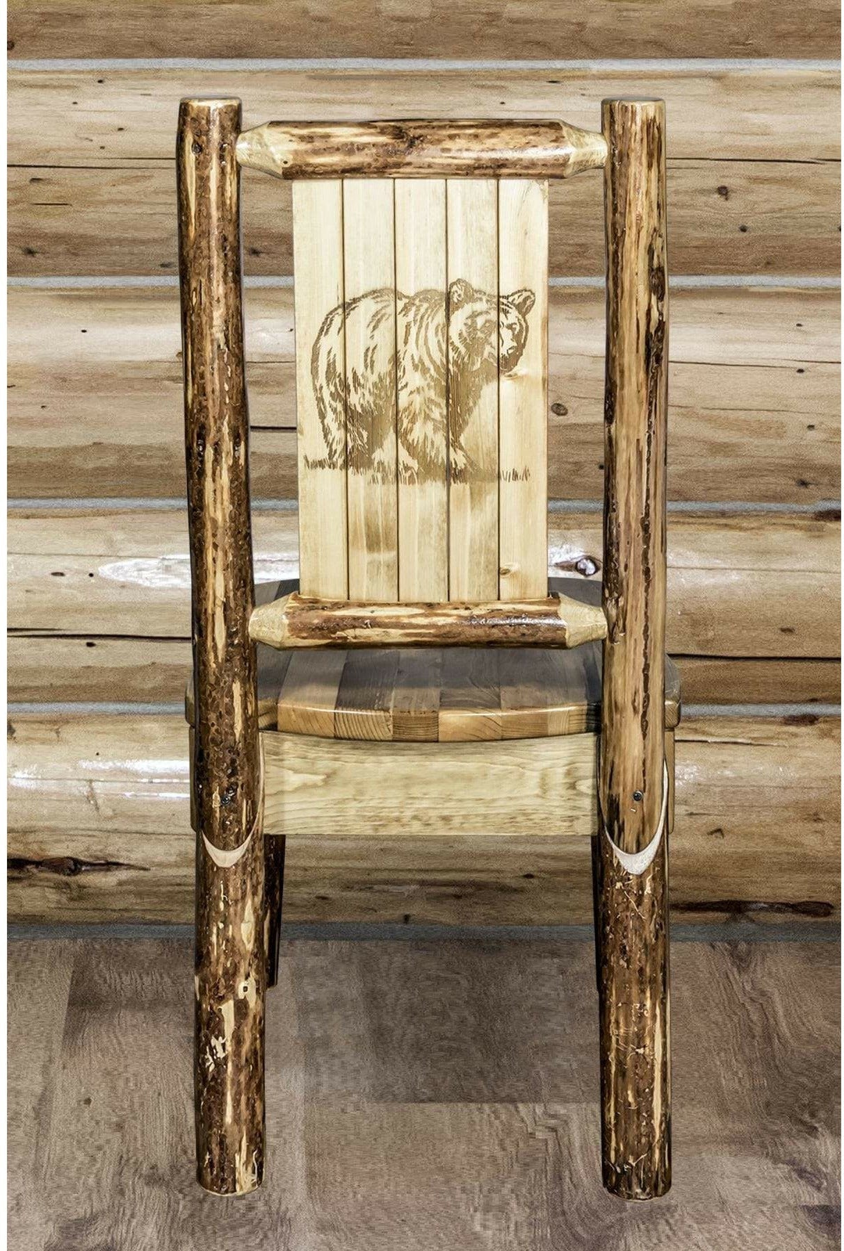 Montana Woodworks Glacier Country Kollektion Seitenstuhl mit Lasergravur Design