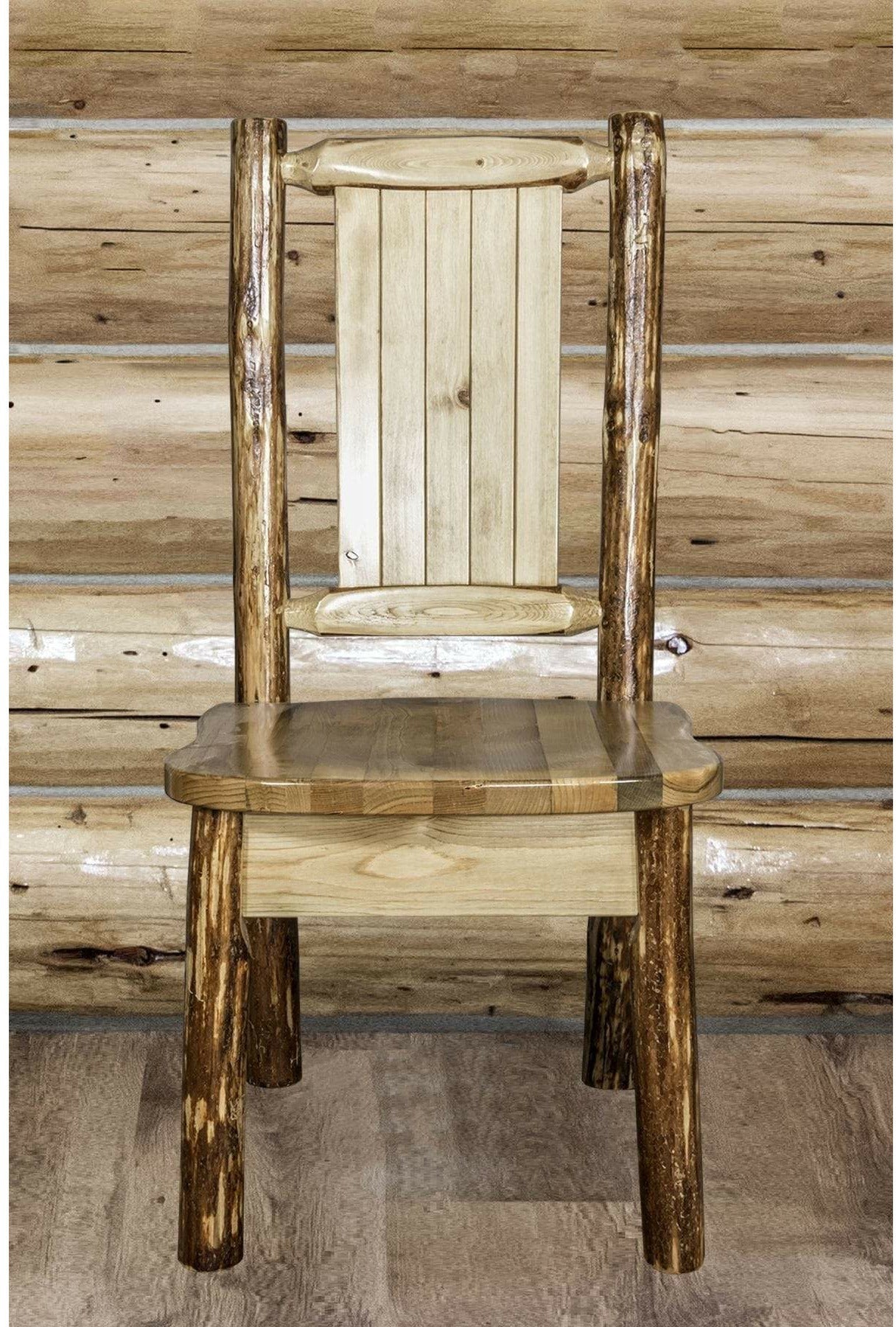 Montana Woodworks Glacier Country Kollektion Seitenstuhl mit Lasergravur Design