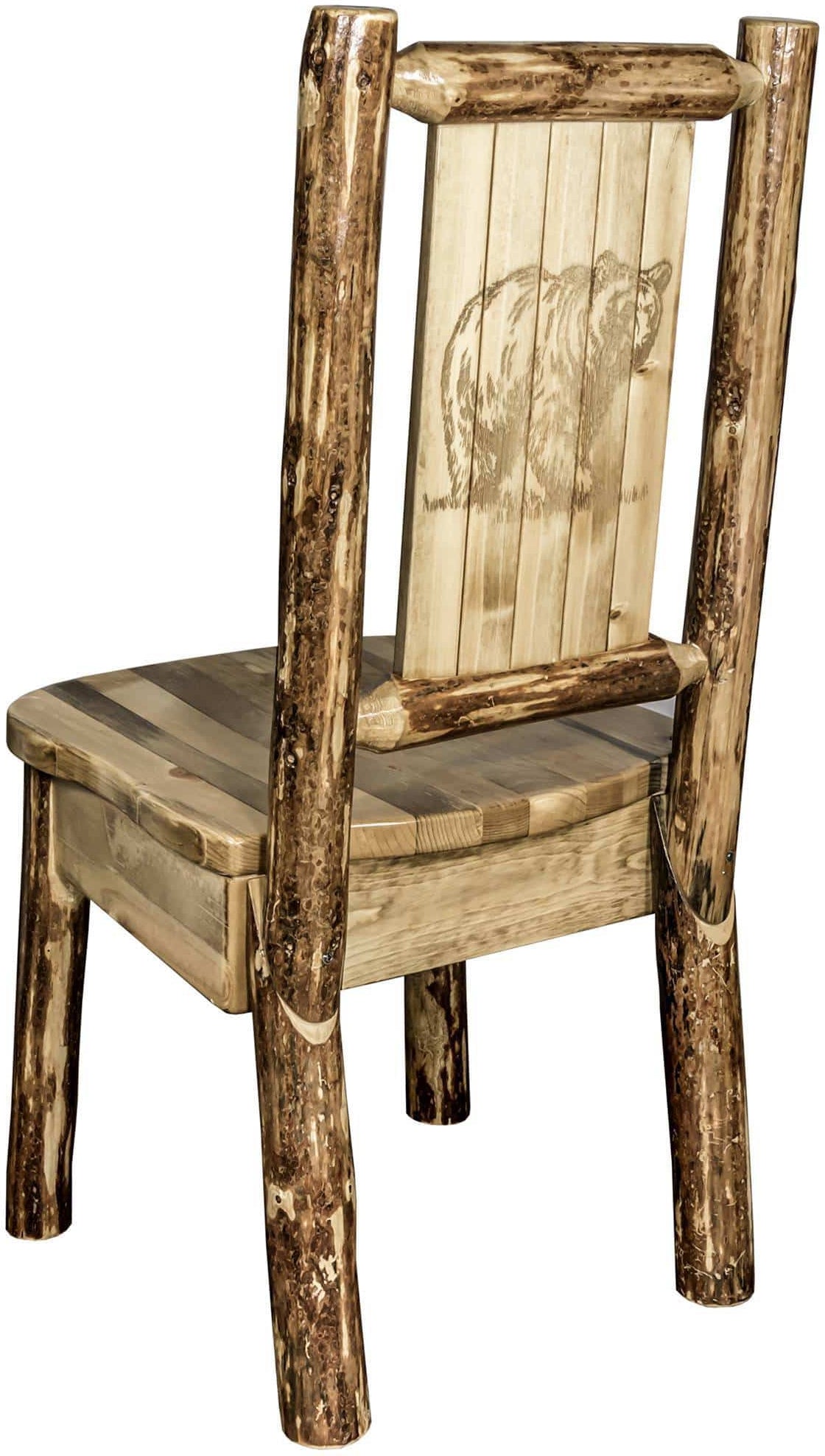 Montana Woodworks Glacier Country Kollektion Seitenstuhl mit Lasergravur Design