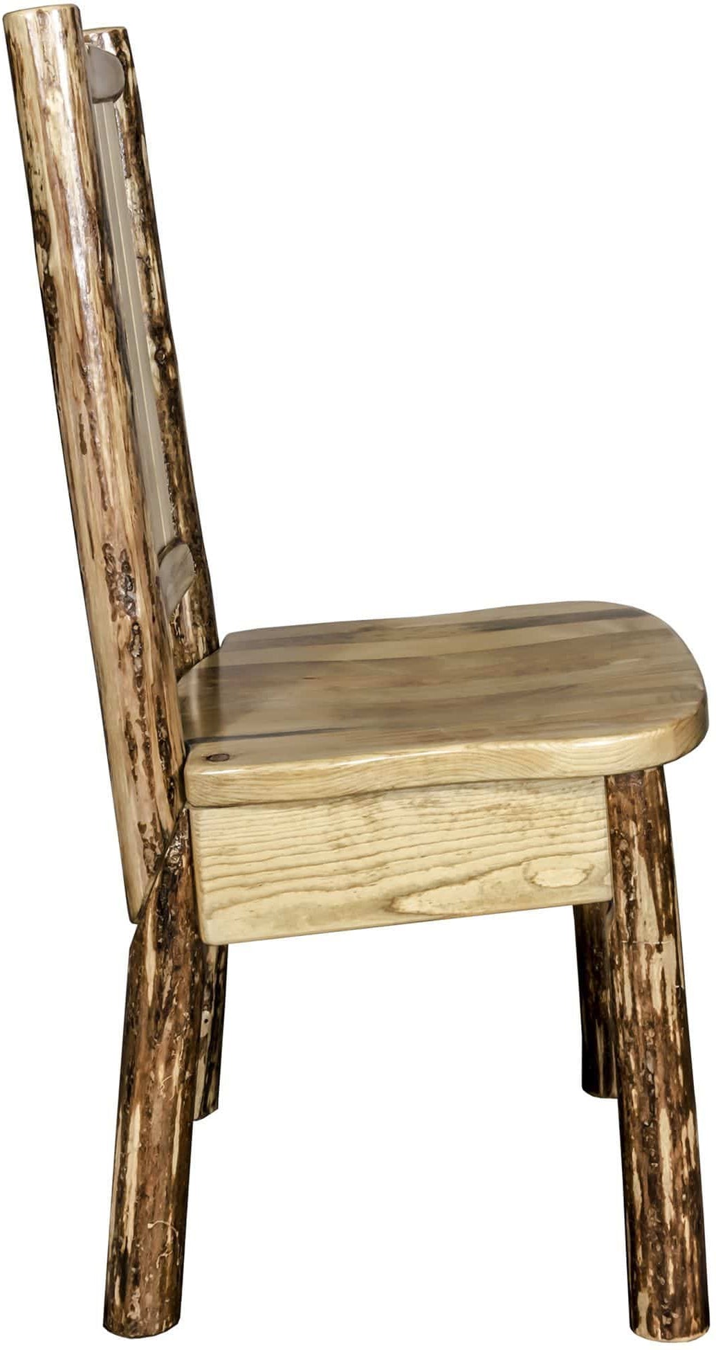 Montana Woodworks Glacier Country Kollektion Seitenstuhl mit Lasergravur Design