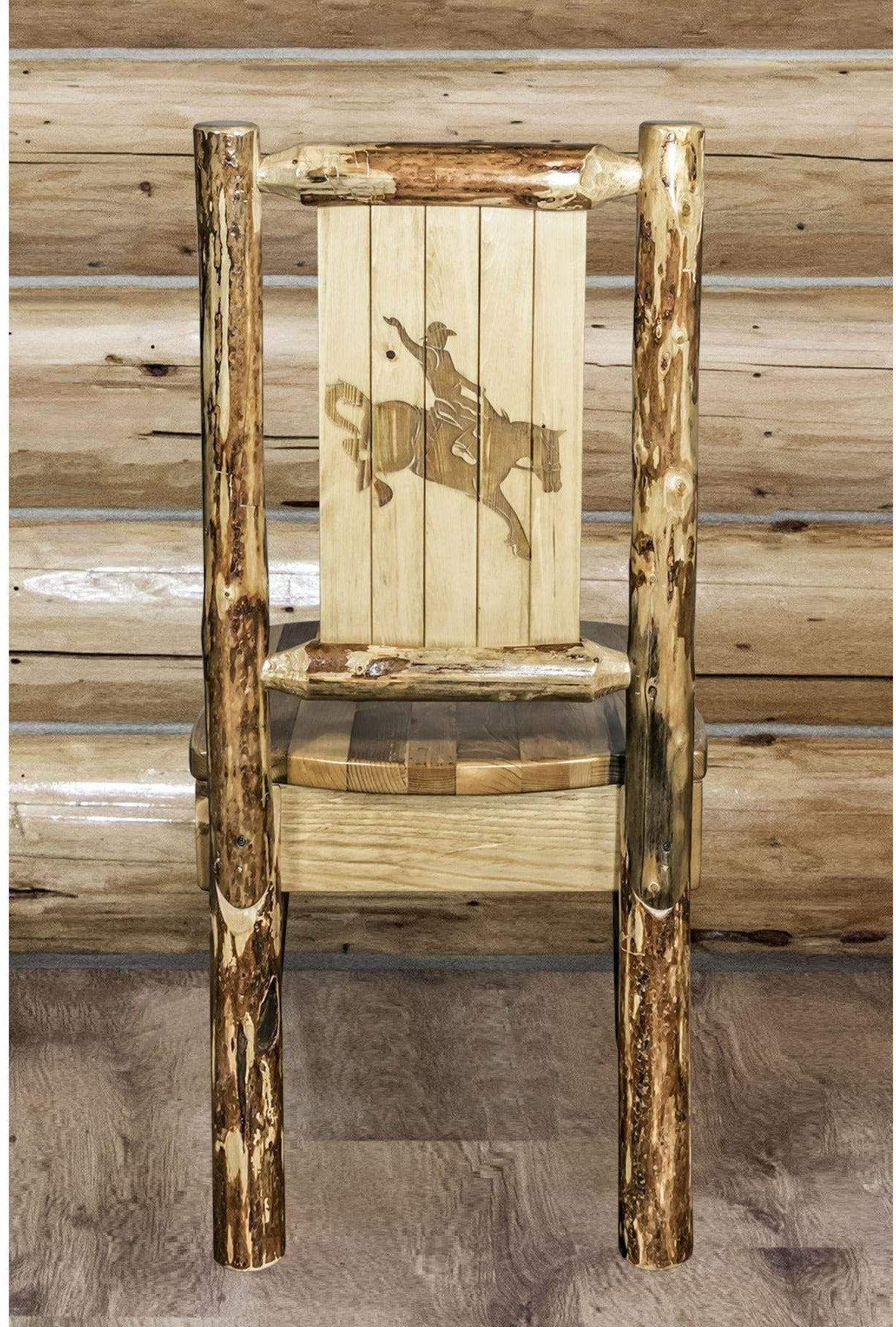 Montana Woodworks Glacier Country Kollektion Seitenstuhl mit Lasergravur Design