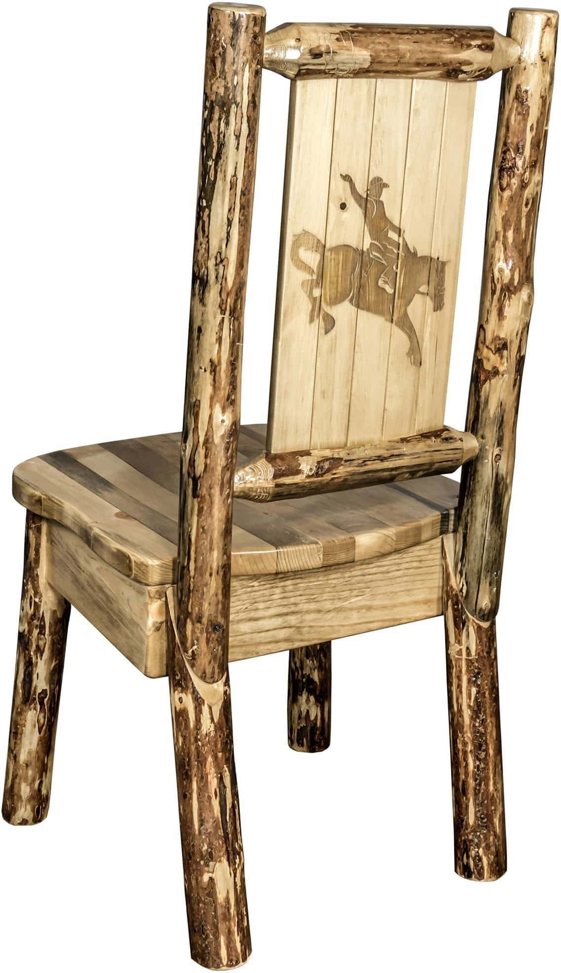 Montana Woodworks Glacier Country Kollektion Seitenstuhl mit Lasergravur Design