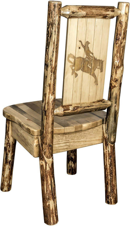 Montana Woodworks Glacier Country Kollektion Seitenstuhl mit Lasergravur Design