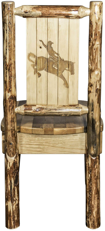 Montana Woodworks Glacier Country Kollektion Seitenstuhl mit Lasergravur Design