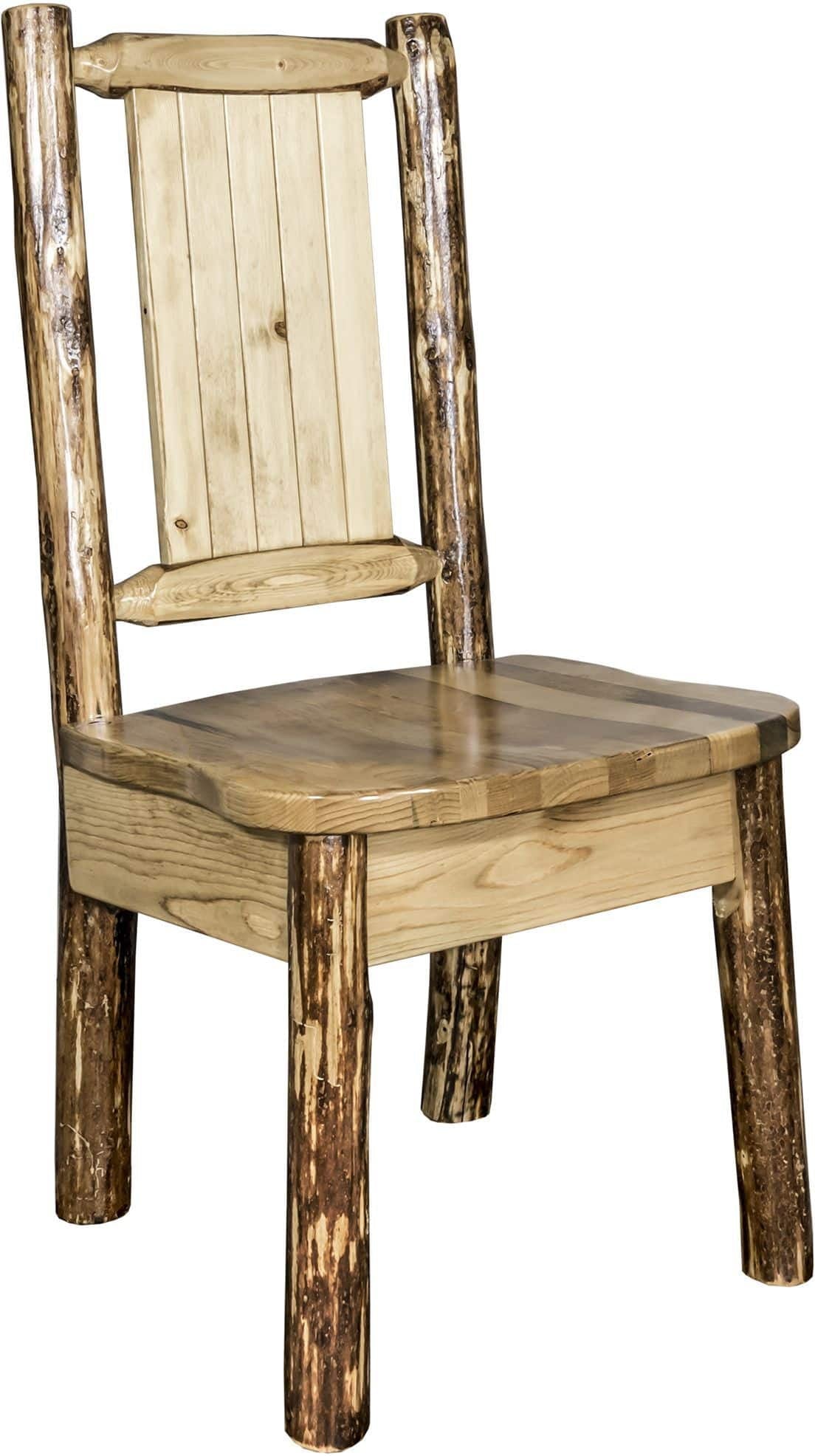 Montana Woodworks Glacier Country Kollektion Seitenstuhl mit Lasergravur Design