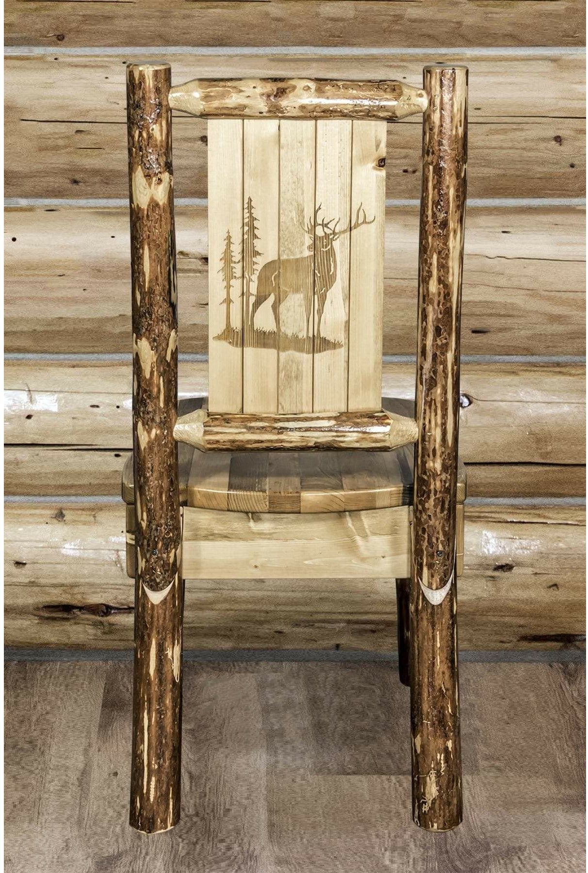 Montana Woodworks Glacier Country Kollektion Seitenstuhl mit Lasergravur Design