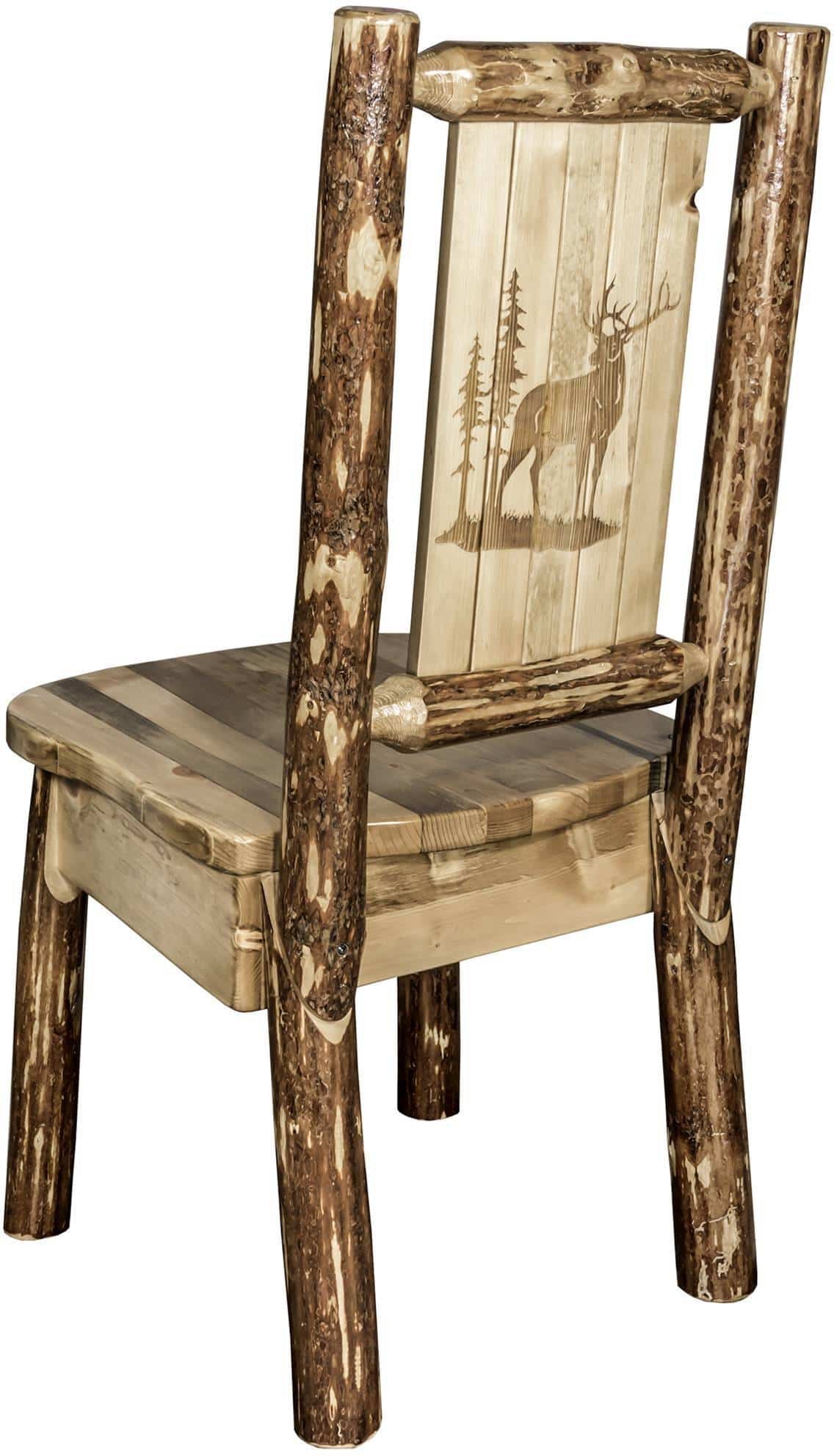Montana Woodworks Glacier Country Kollektion Seitenstuhl mit Lasergravur Design