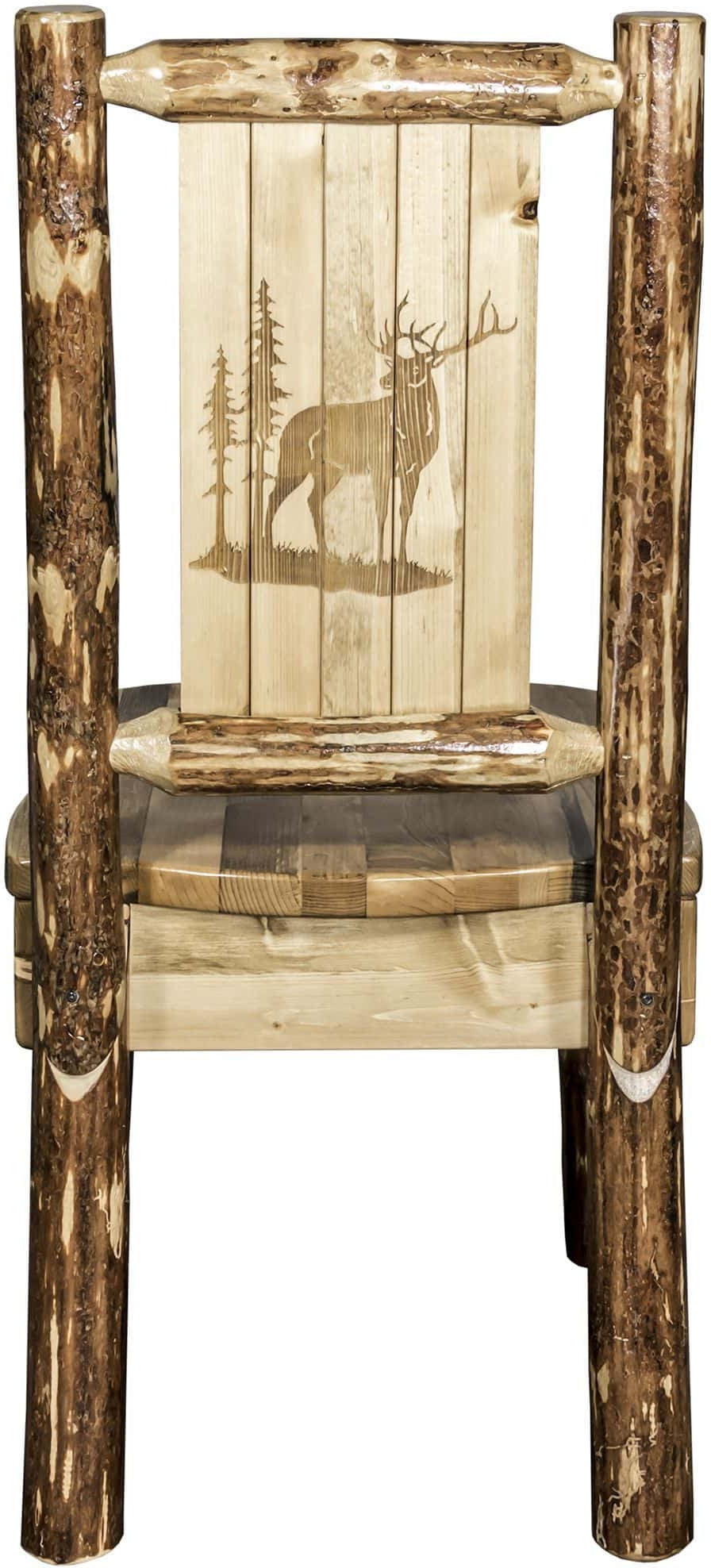 Montana Woodworks Glacier Country Kollektion Seitenstuhl mit Lasergravur Design
