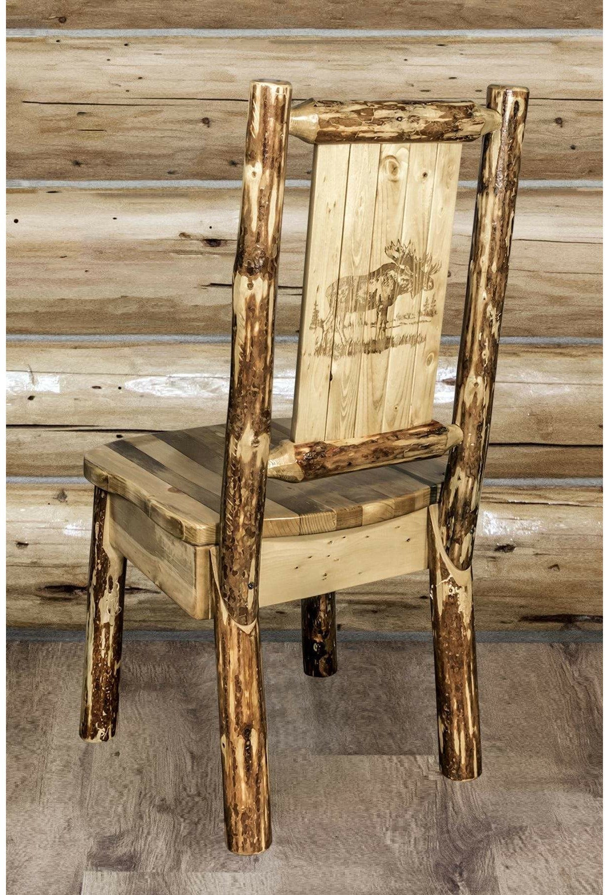 Montana Woodworks Glacier Country Kollektion Seitenstuhl mit Lasergravur Design