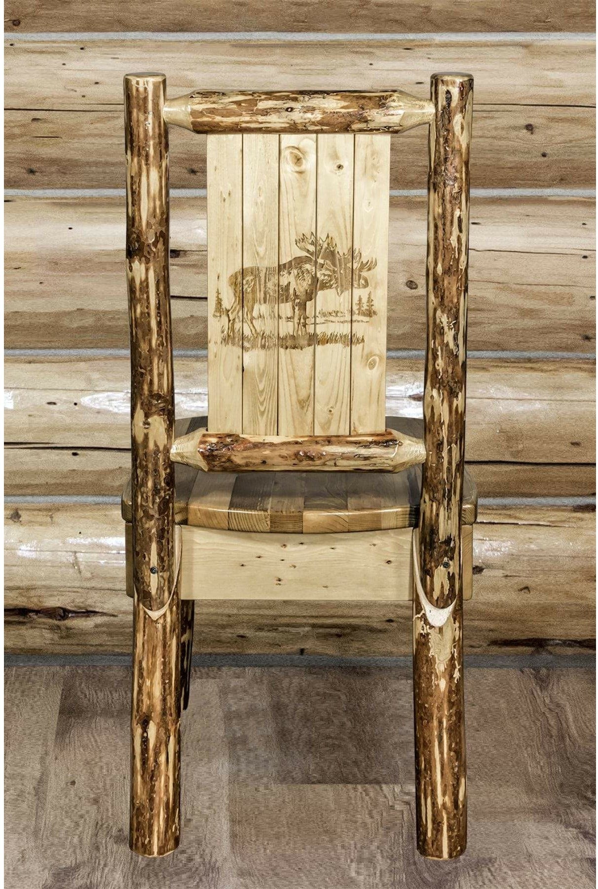 Montana Woodworks Glacier Country Kollektion Seitenstuhl mit Lasergravur Design