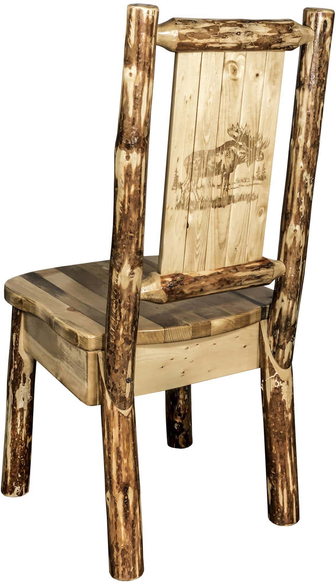 Montana Woodworks Glacier Country Kollektion Seitenstuhl mit Lasergravur Design