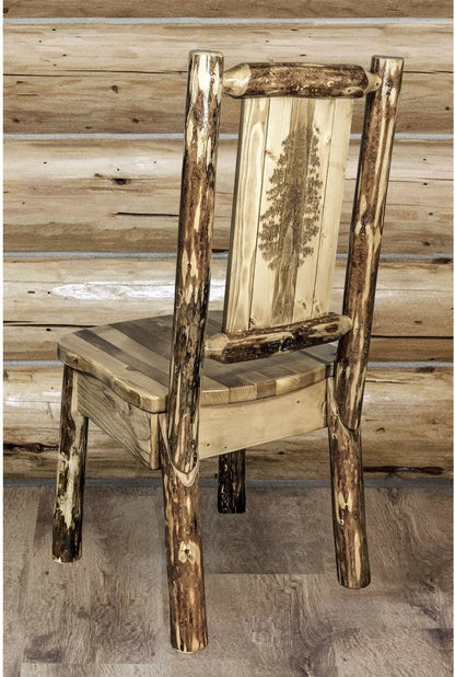 Montana Woodworks Glacier Country Kollektion Seitenstuhl mit Lasergravur Design