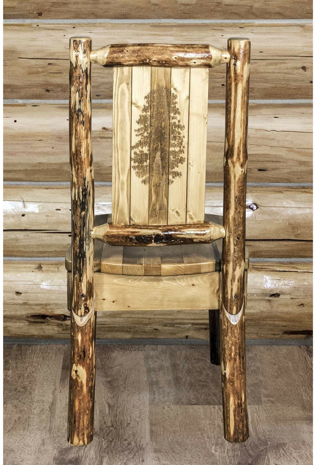 Montana Woodworks Glacier Country Kollektion Seitenstuhl mit Lasergravur Design