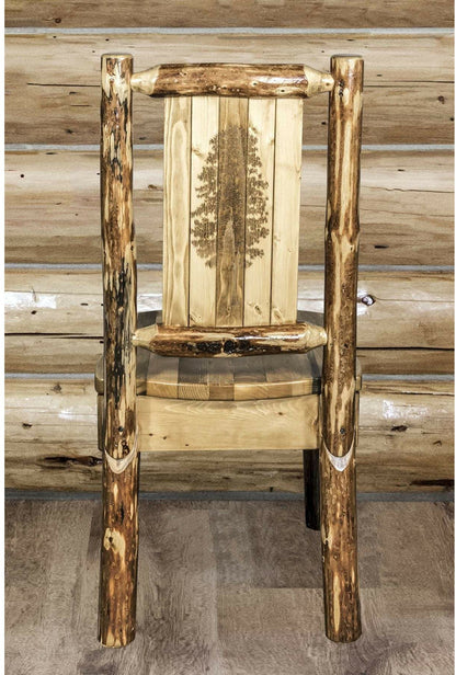 Montana Woodworks Glacier Country Kollektion Seitenstuhl mit Lasergravur Design