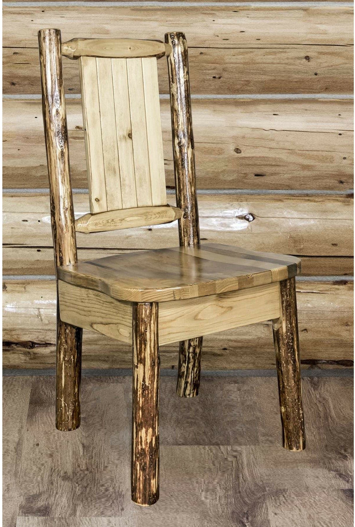 Montana Woodworks Glacier Country Kollektion Seitenstuhl mit Lasergravur Design