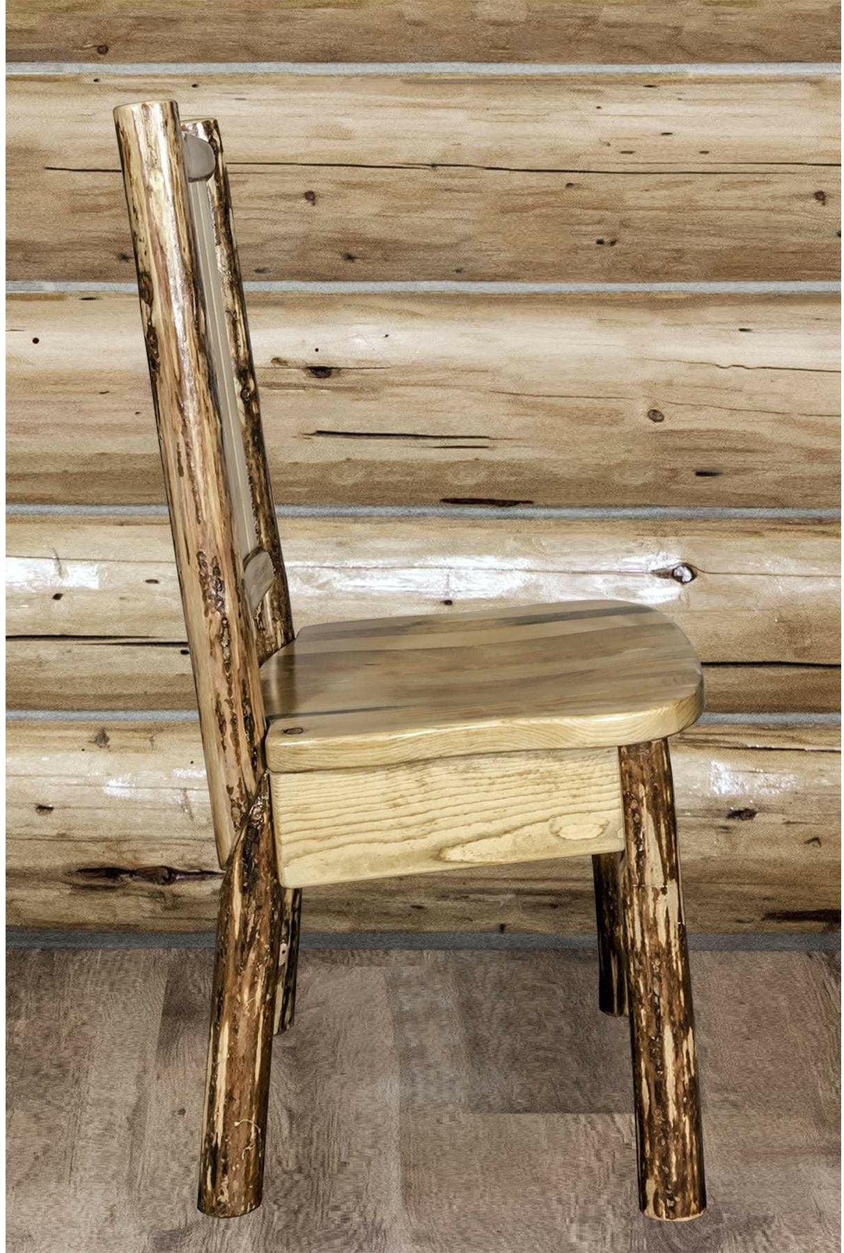 Montana Woodworks Glacier Country Kollektion Seitenstuhl mit Lasergravur Design