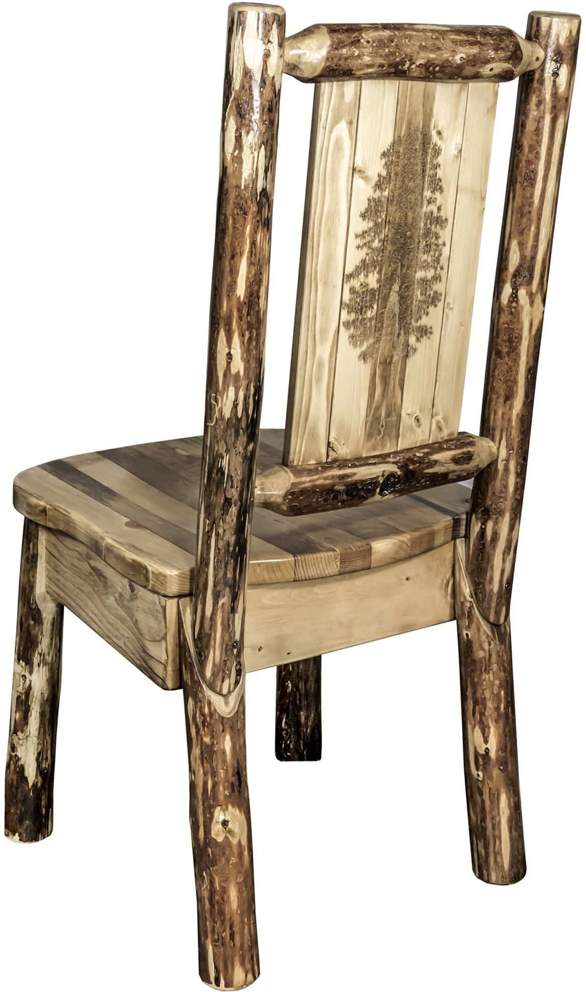 Montana Woodworks Glacier Country Kollektion Seitenstuhl mit Lasergravur Design