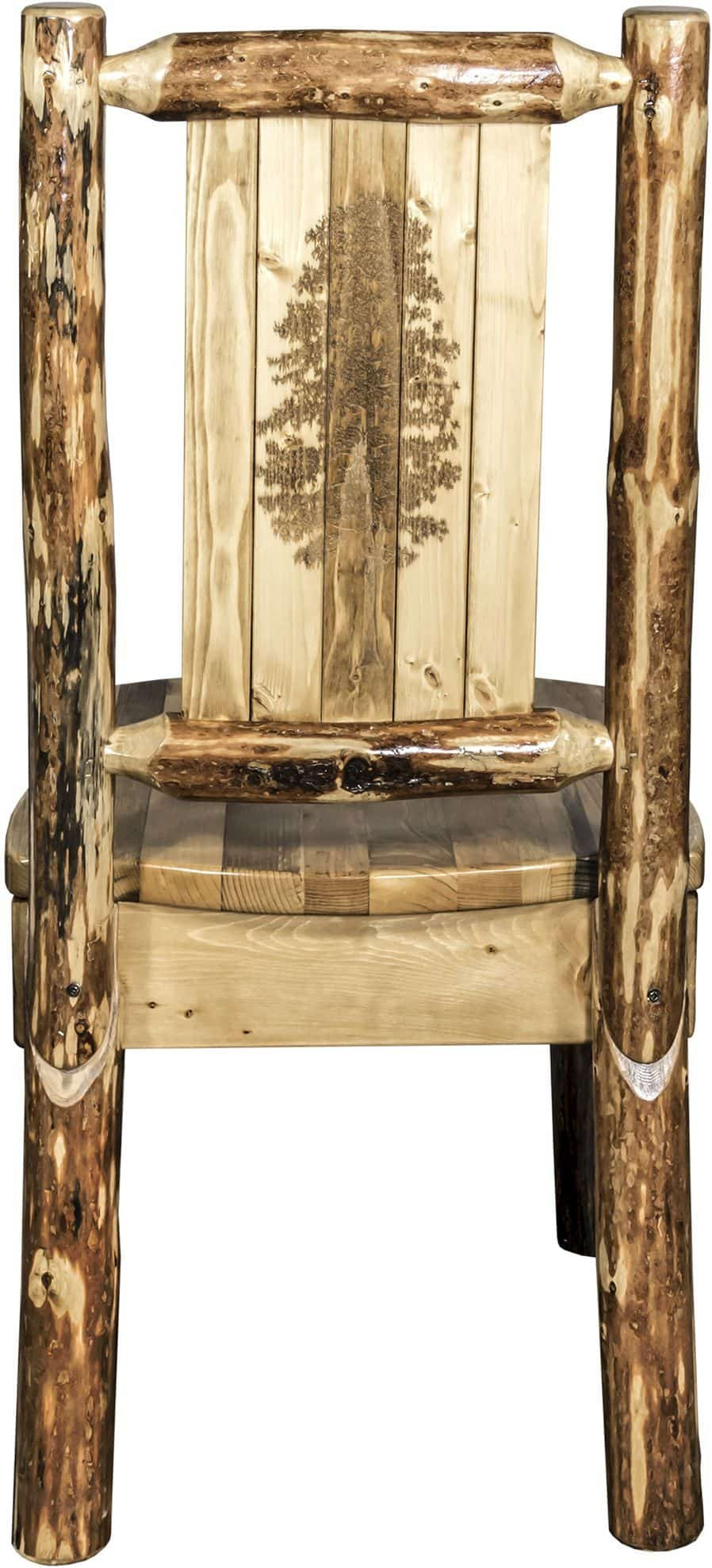 Montana Woodworks Glacier Country Kollektion Seitenstuhl mit Lasergravur Design