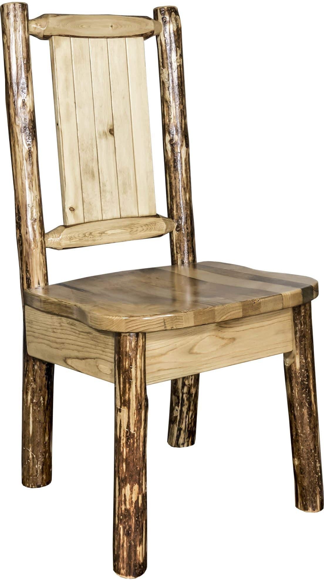 Montana Woodworks Glacier Country Kollektion Seitenstuhl mit Lasergravur Design