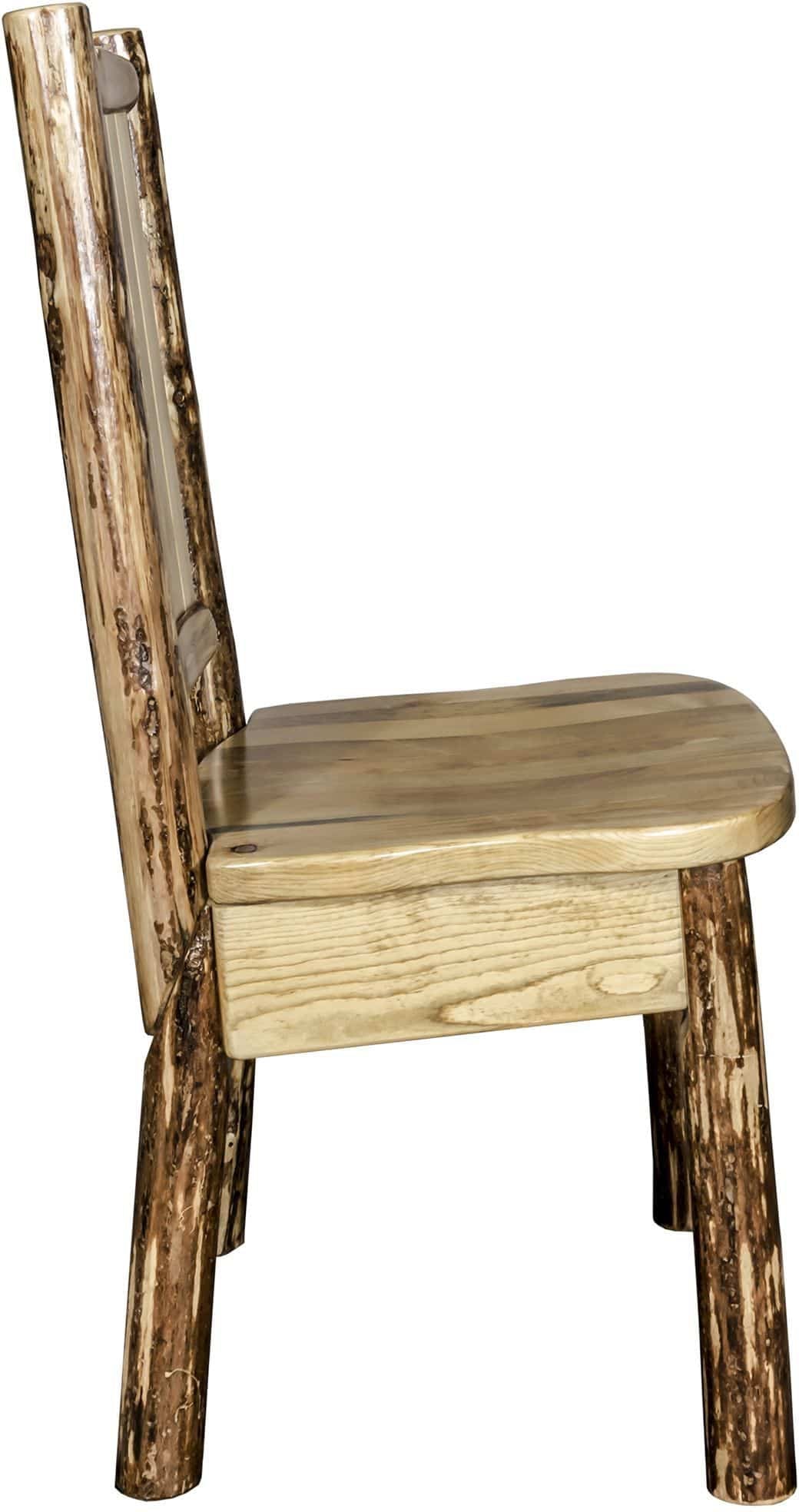 Montana Woodworks Glacier Country Kollektion Seitenstuhl mit Lasergravur Design