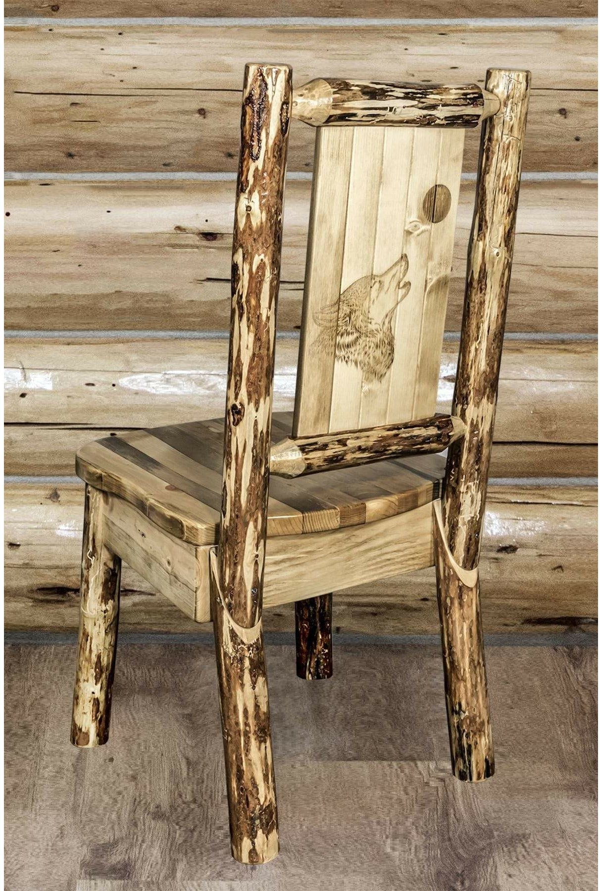 Montana Woodworks Glacier Country Kollektion Seitenstuhl mit Lasergravur Design