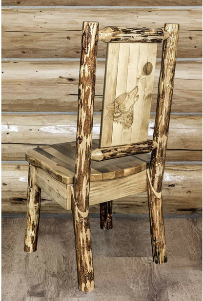 Montana Woodworks Glacier Country Kollektion Seitenstuhl mit Lasergravur Design