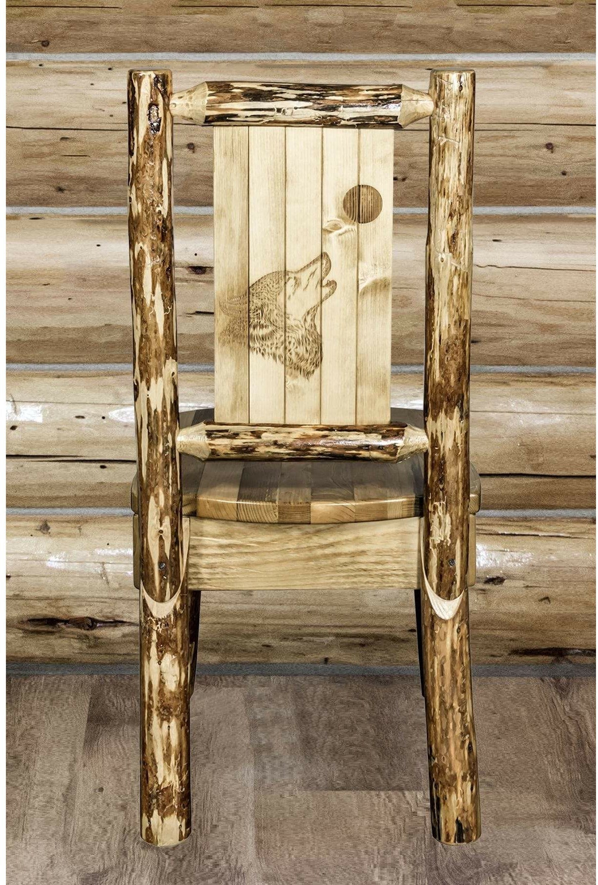 Montana Woodworks Glacier Country Kollektion Seitenstuhl mit Lasergravur Design