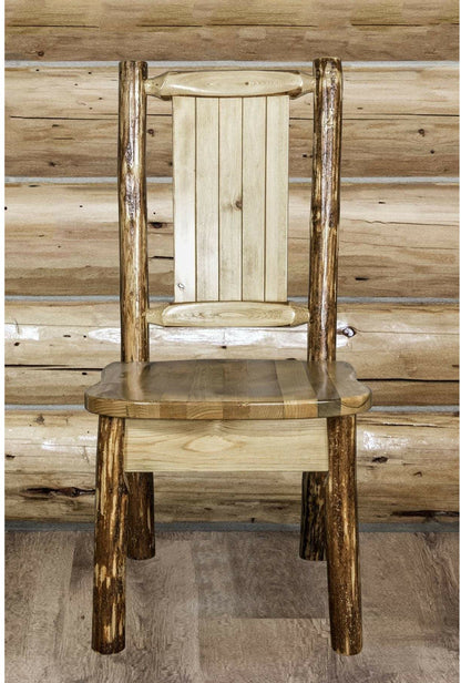 Montana Woodworks Glacier Country Kollektion Seitenstuhl mit Lasergravur Design