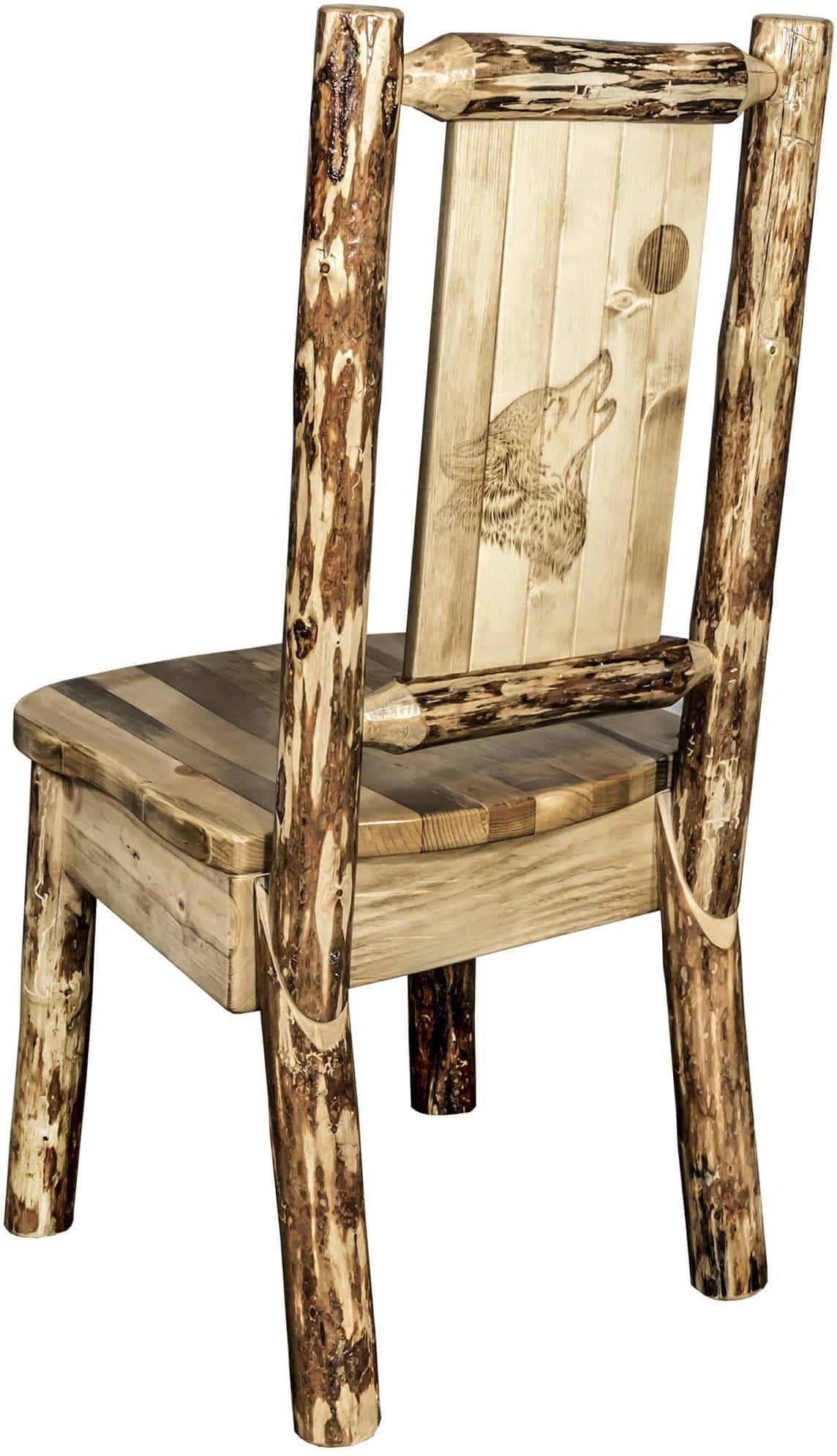 Montana Woodworks Glacier Country Kollektion Seitenstuhl mit Lasergravur Design