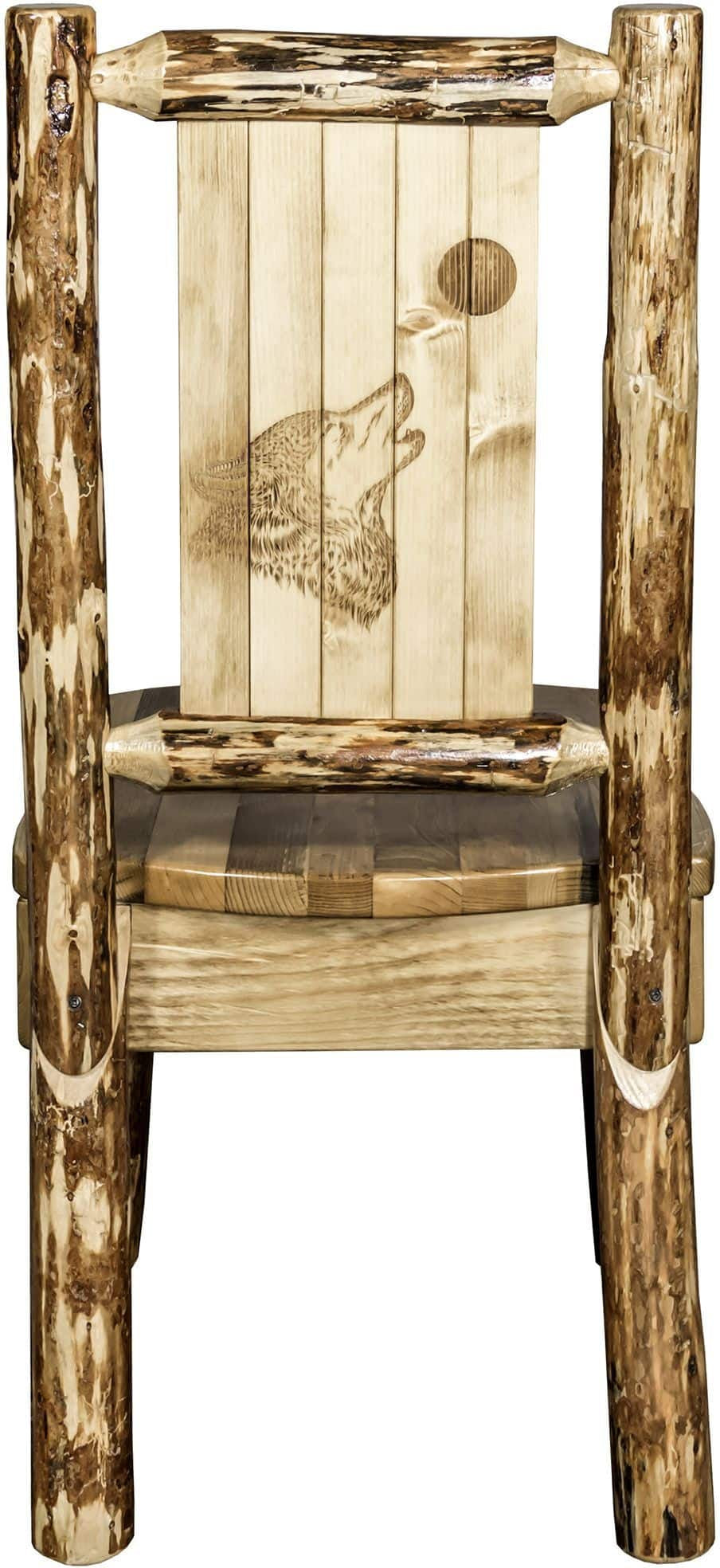 Montana Woodworks Glacier Country Kollektion Seitenstuhl mit Lasergravur Design
