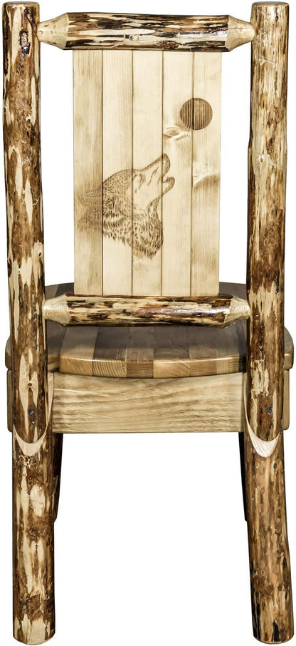 Montana Woodworks Glacier Country Kollektion Seitenstuhl mit Lasergravur Design