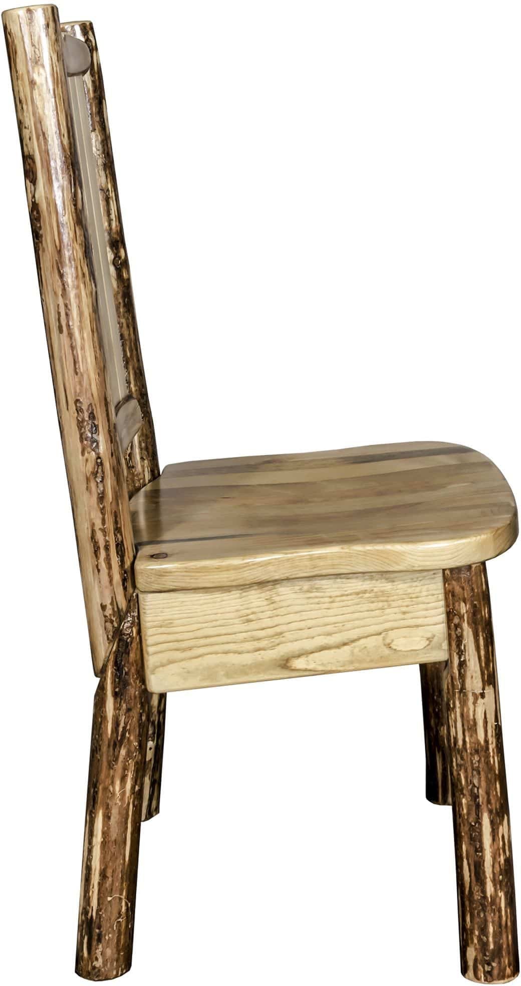 Montana Woodworks Glacier Country Kollektion Seitenstuhl mit Lasergravur Design