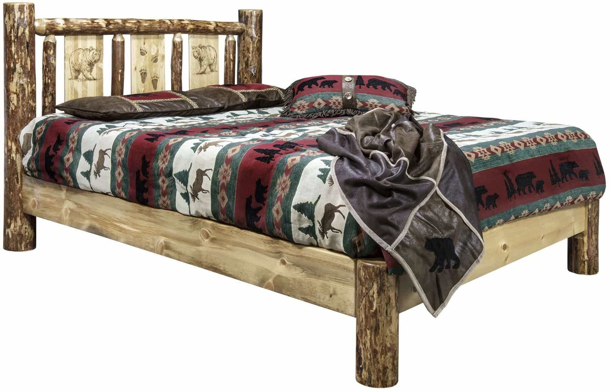 Montana Woodworks Gletscher Land Gravur Plattform Bett