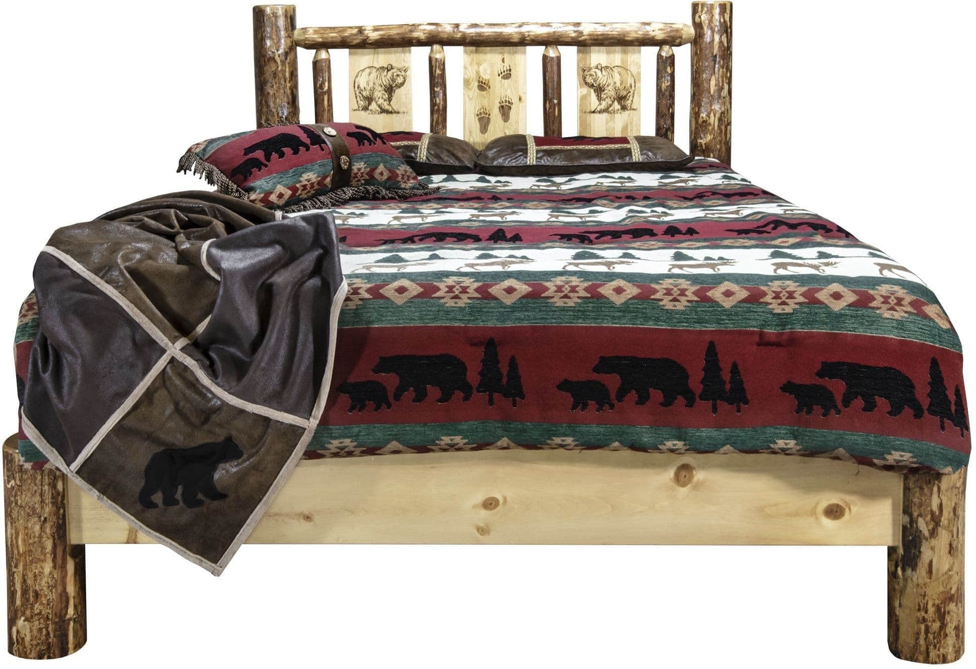Montana Woodworks Gletscher Land Gravur Plattform Bett