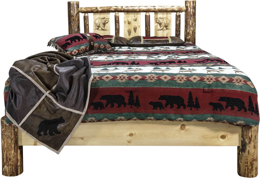 Montana Woodworks Gletscher Land Gravur Plattform Bett