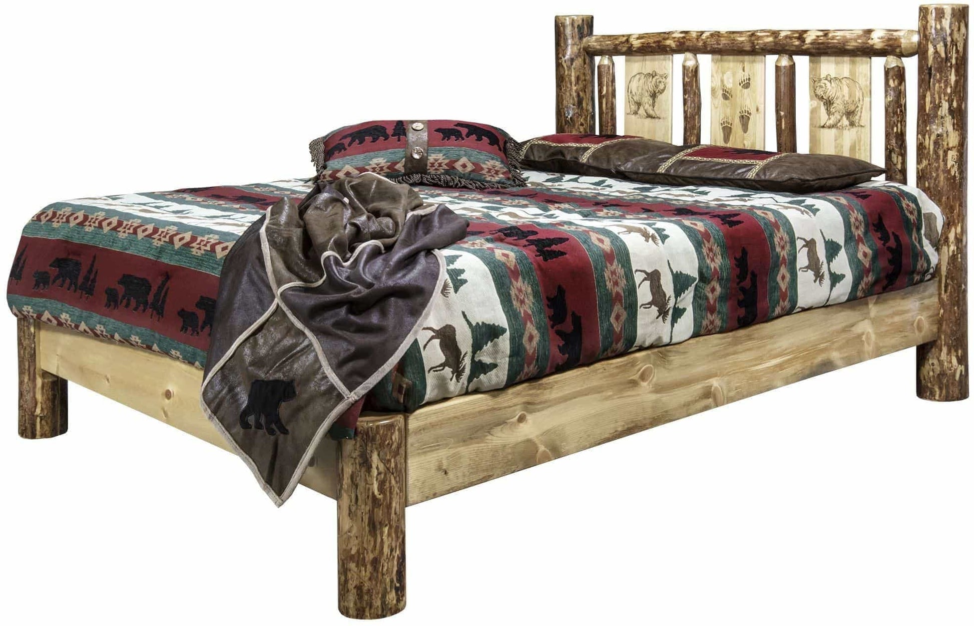 Montana Woodworks Gletscher Land Gravur Plattform Bett