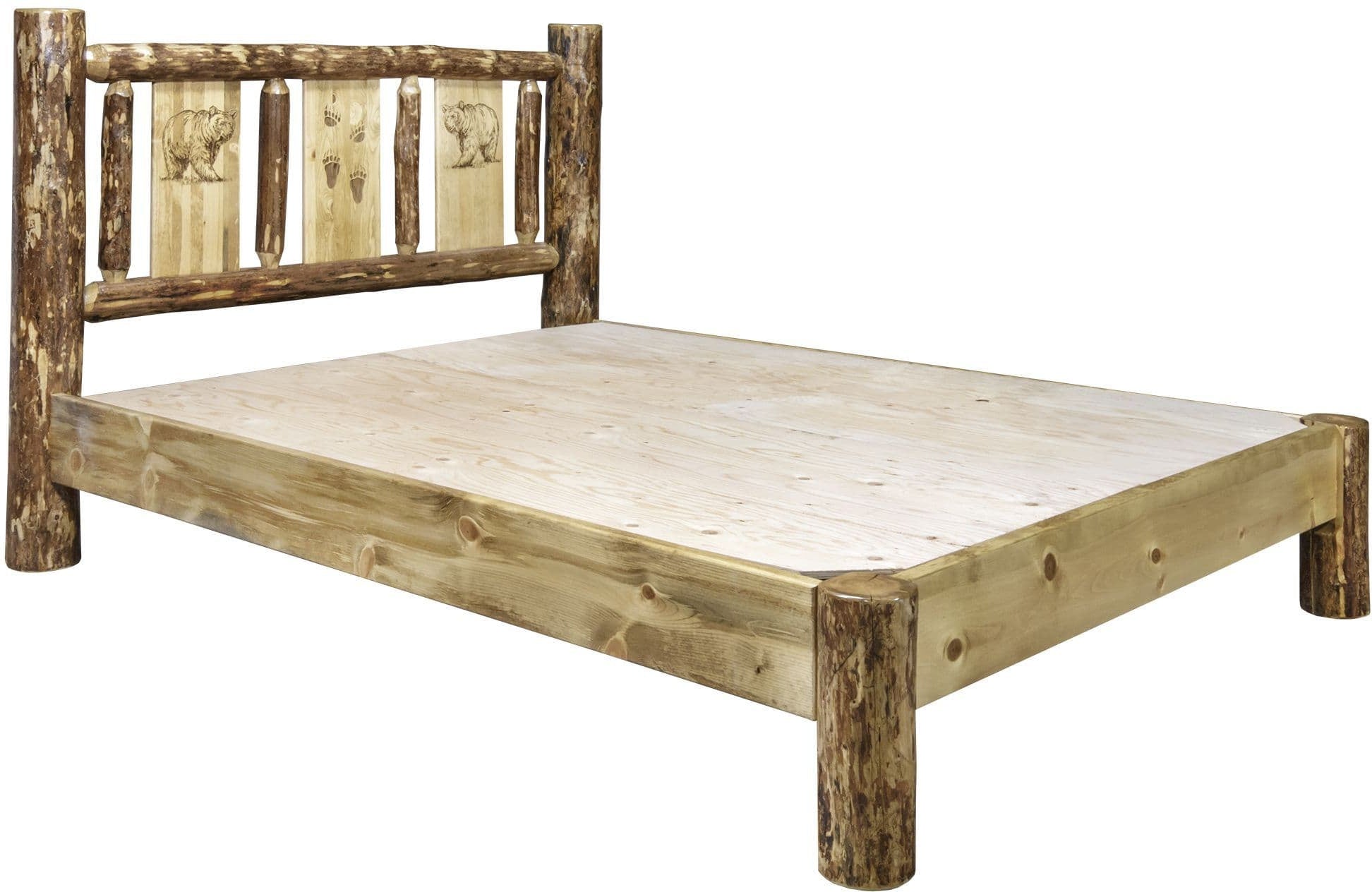 Montana Woodworks Gletscher Land Gravur Plattform Bett