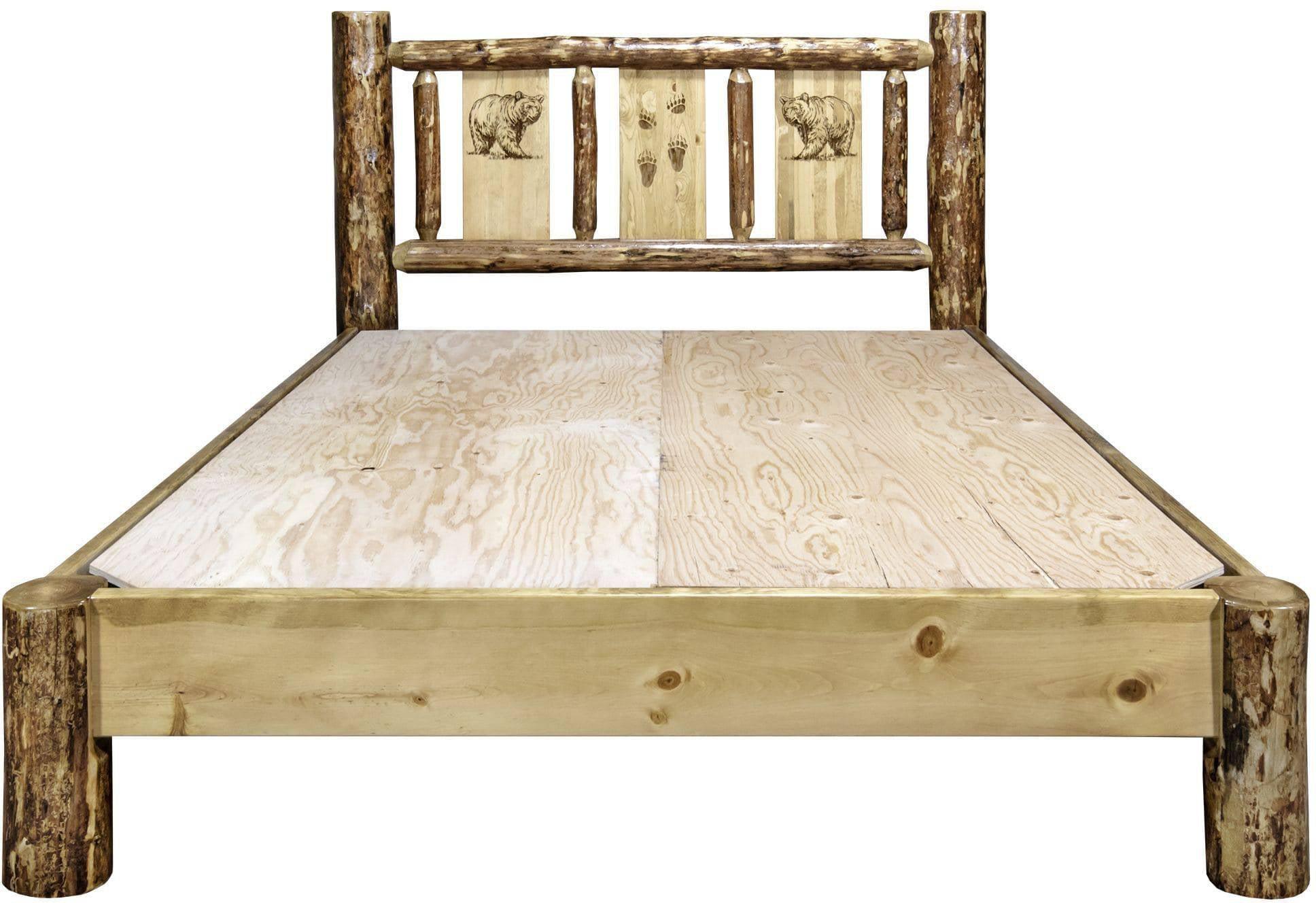 Montana Woodworks Gletscher Land Gravur Plattform Bett