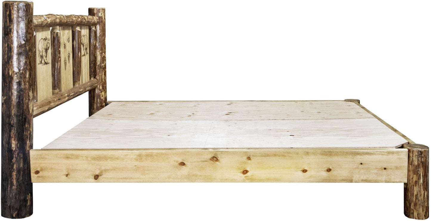 Montana Woodworks Gletscher Land Gravur Plattform Bett