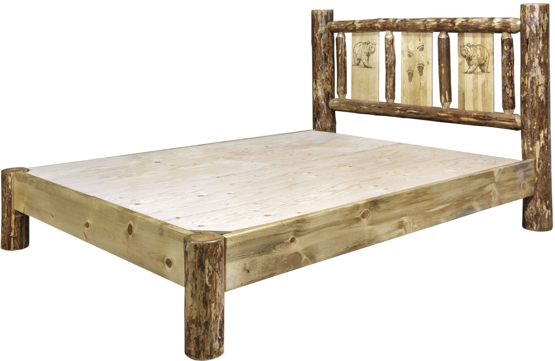 Montana Woodworks Gletscher Land Gravur Plattform Bett