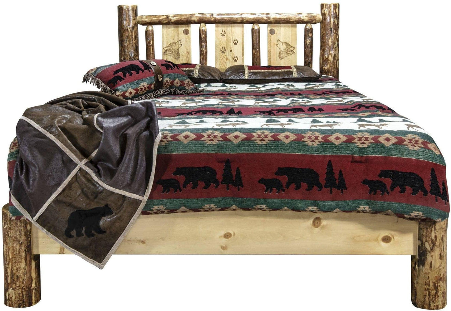Montana Woodworks Gletscher Land Gravur Plattform Bett