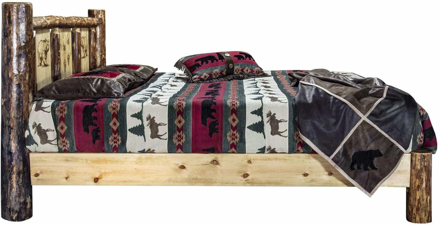 Montana Woodworks Gletscher Land Gravur Plattform Bett
