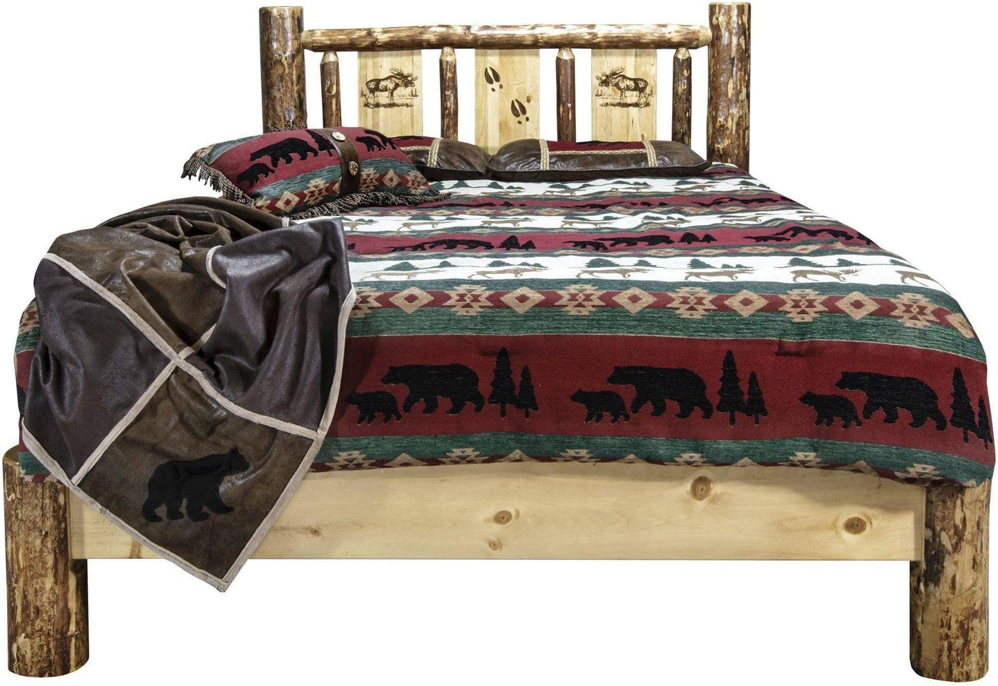 Montana Woodworks Gletscher Land Gravur Plattform Bett